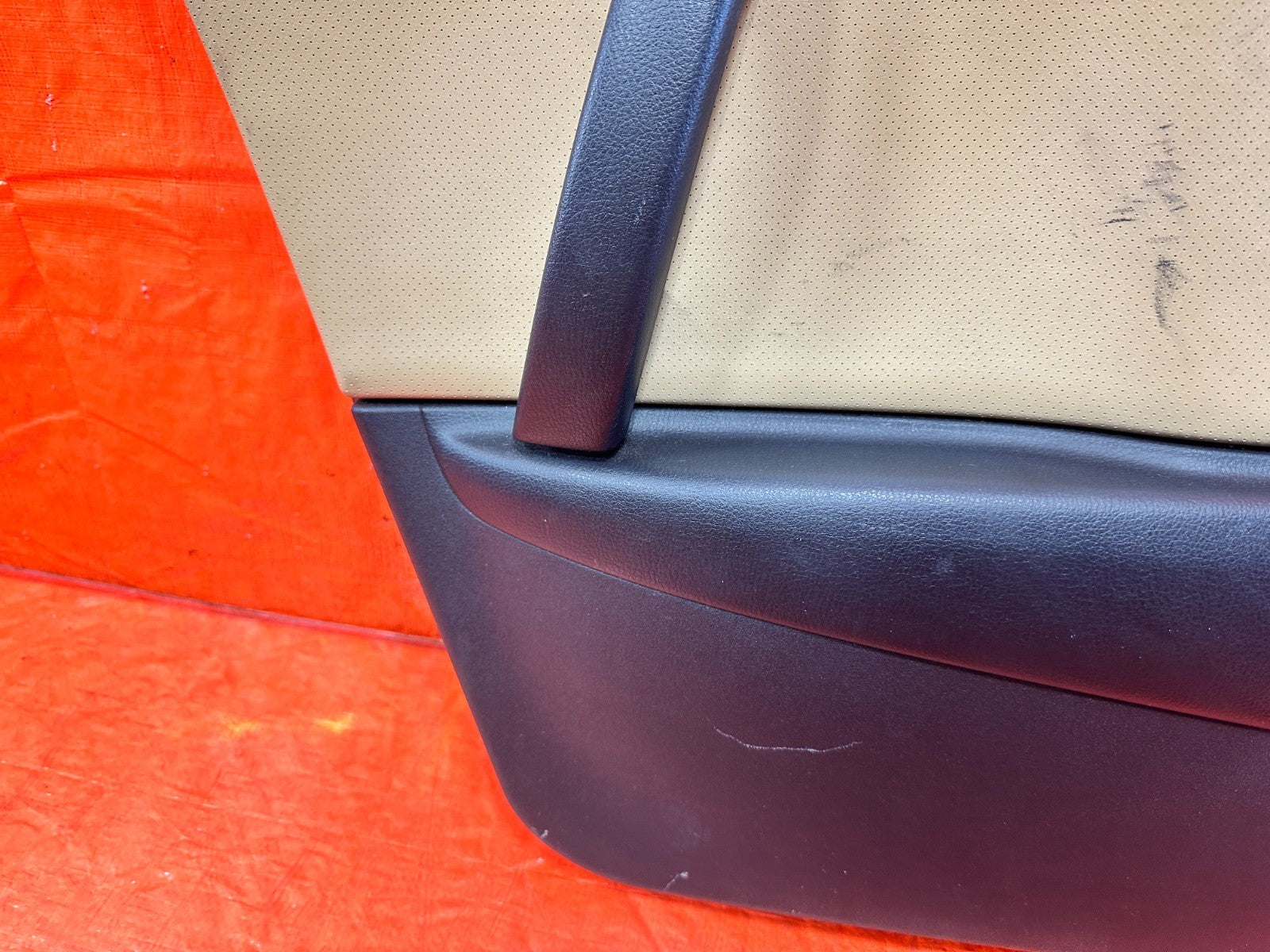 09 11 MAZDA RX8 RX 8   DRIVER LEFT REAR DOOR PANEL BLACK TAN OEM 3034