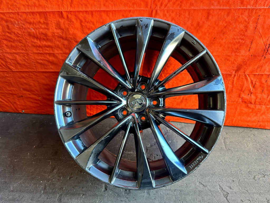 08 15 INFINITI G37 Q60 15 SPOKE ENKEI MODEL FRONT WHEEL RIM   OEM FACTORY 278 10