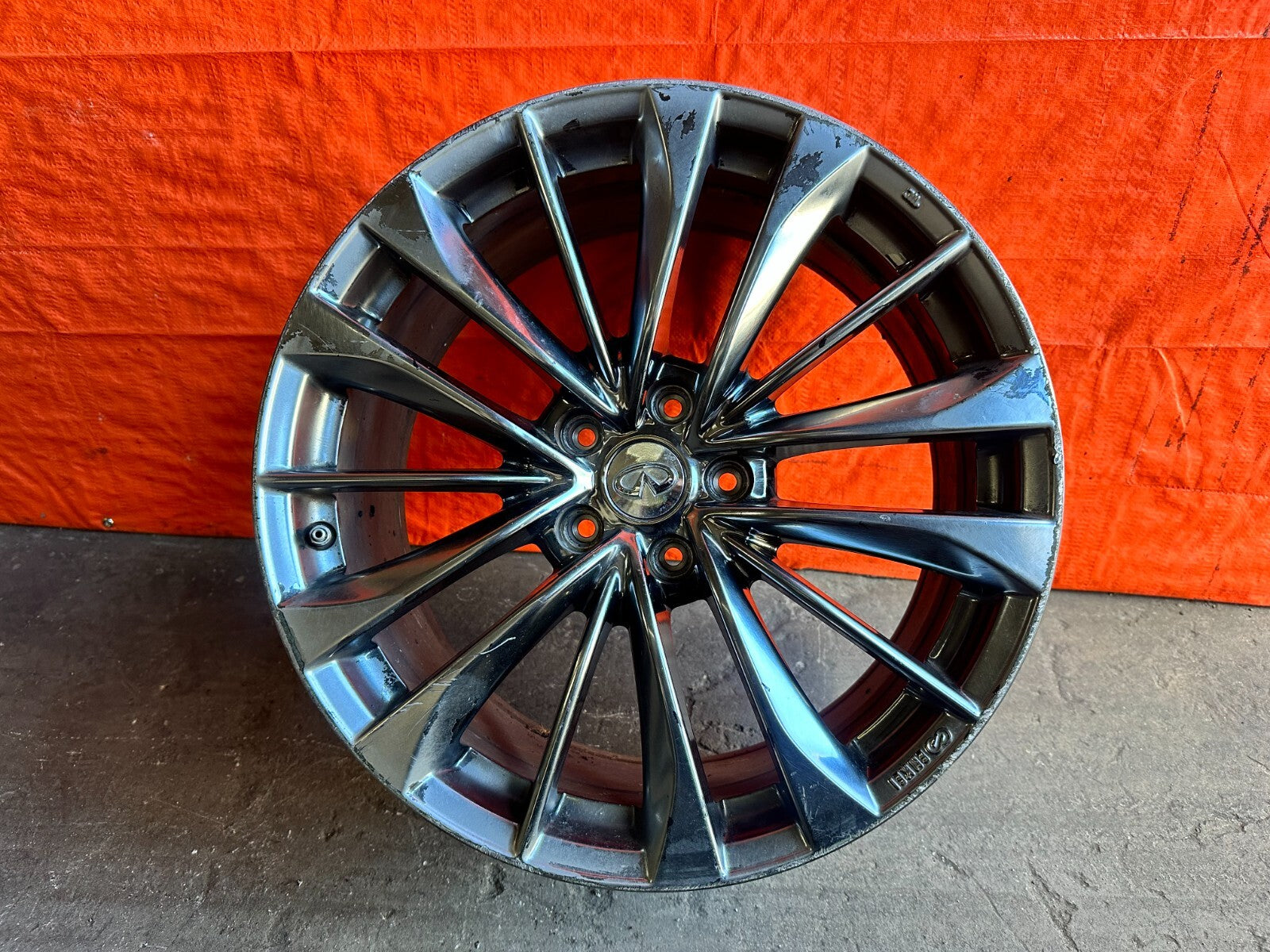 08 15 INFINITI G37 Q60 15 SPOKE ENKEI MODEL FRONT WHEEL RIM   OEM FACTORY 278 10