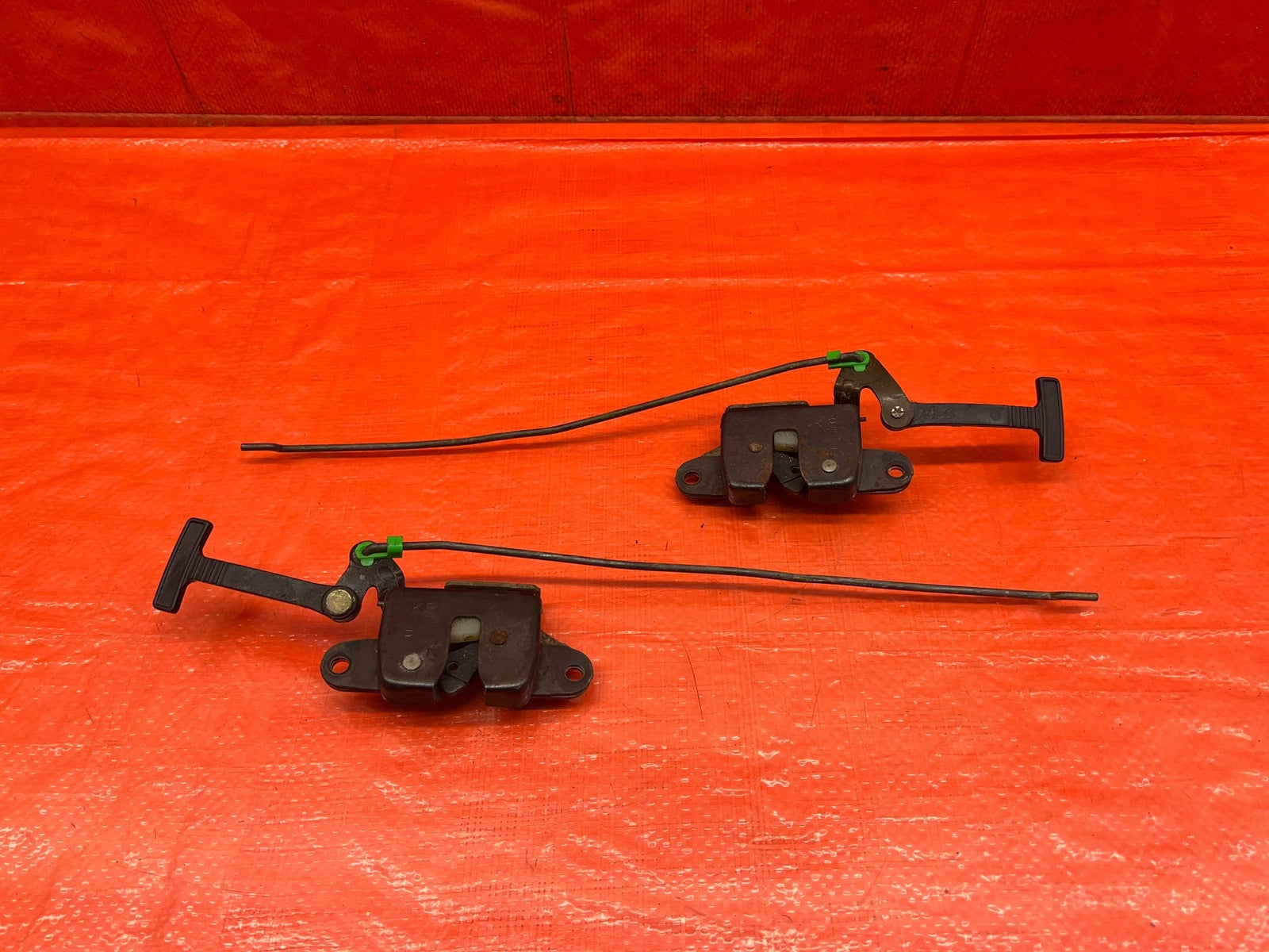 96 00 HONDA CIVIC COUPE   REAR SEAT RELEASE PULL HANDLES   LEFT & RIGHT OEM #23111