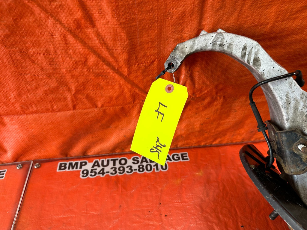08 15 INFINITI G37 COUPE S RWD LEFT FRONT SPINDLE W/ LOWER CONTROL ARM OEM #24517