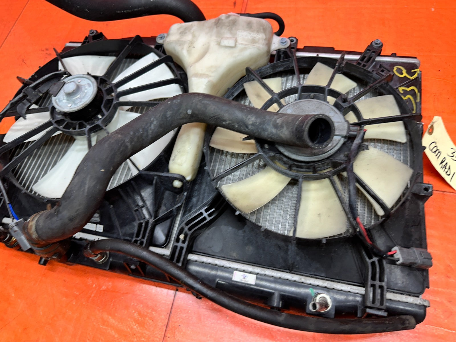 04-05 ACURA TSX 2.4L RADIATOR DUAL COOLING FANS TANK HOSES SET OEM #3389