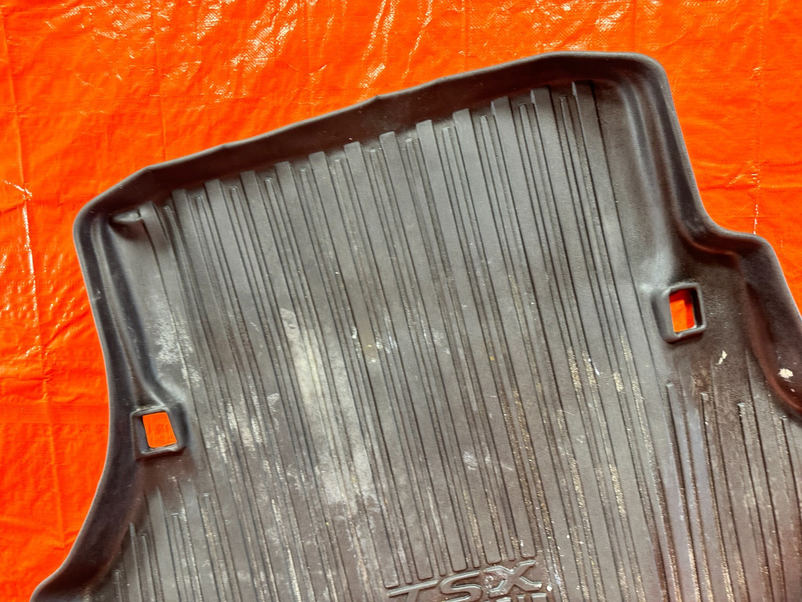 04 08 ACURA TSX   TSX LOGO   ALL WEATHER RUBBER TRUNK MAT LINER LINING   OEM 3225