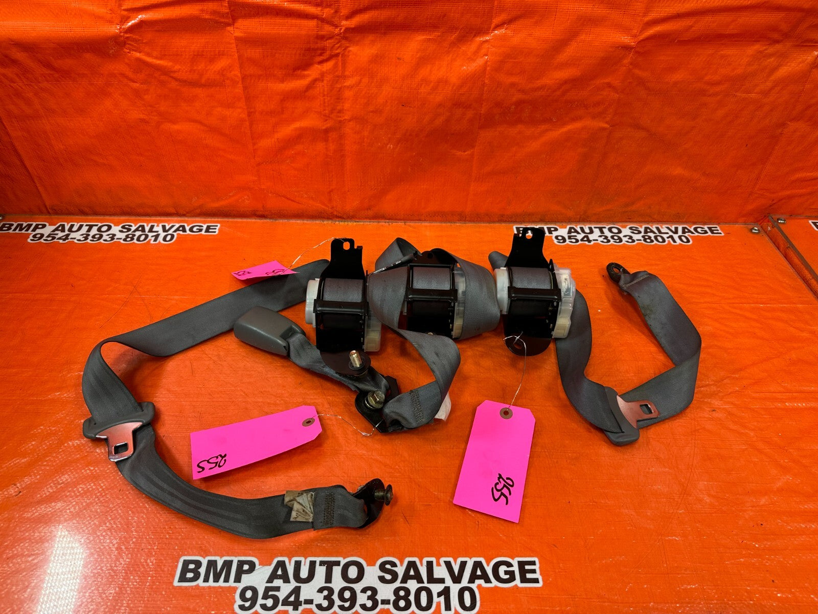 04 08 ACURA TSX   REAR SEAT BELT SET   LEFT & RIGHT SEAT BELTS   GRAY OEM #2550