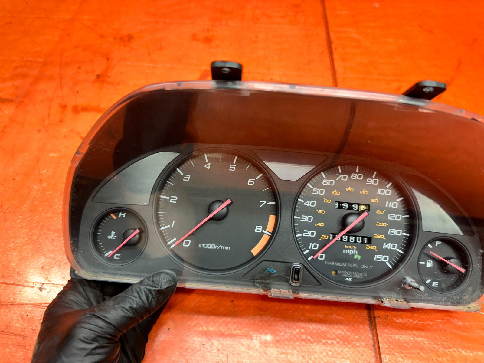 97 01 HONDA PRELUDE 2.2L MT MANUAL SPEEDOMETER INSTRUMENT GAUGE CLUSTER #33610
