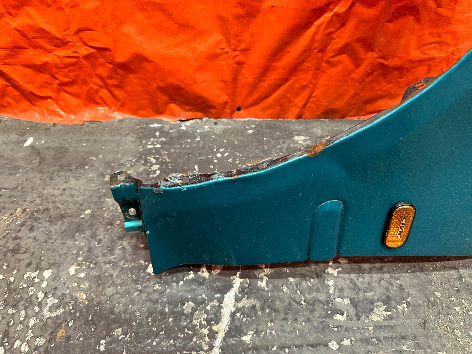 92 95 HONDA CIVIC 2D COUPE LEFT DRIVER FRONT FENDER PANEL W/ SIDE MARKER OEM8