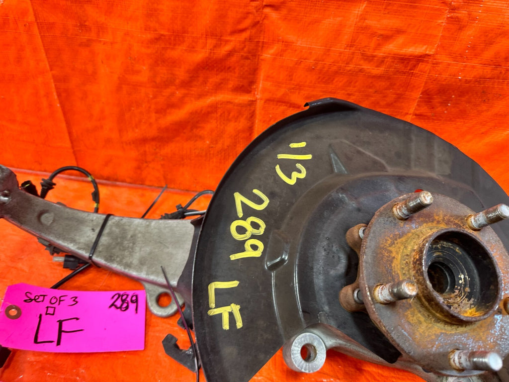 14 20 INFINITI Q50 DRIVER LEFT FRONT SPINDLE KNUCKLE W/ UPPER LOWER ARMS OEM 28910