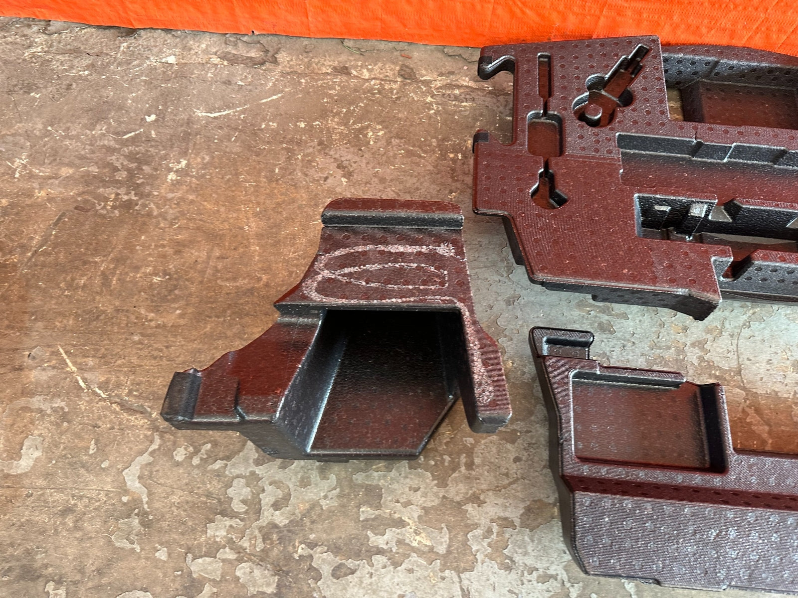 17 20 INFINITI Q60 TRUNK STYROFOAM TRAY LINERS NON SPARE TIRE MODEL FOAM OEM 20012