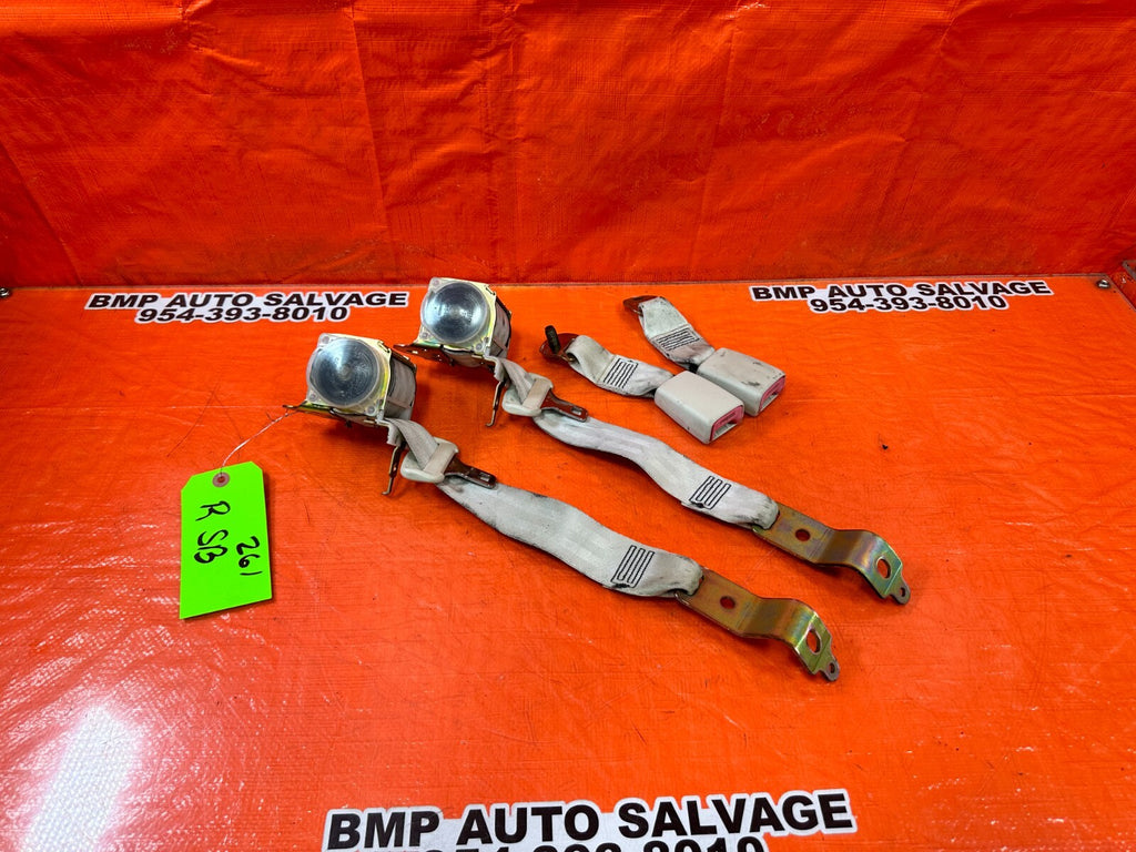02 10 LEXUS SC430   REAR SEAT BELT SET   LEFT & RIGHT SEAT BELTS   ECRU OEM #2610