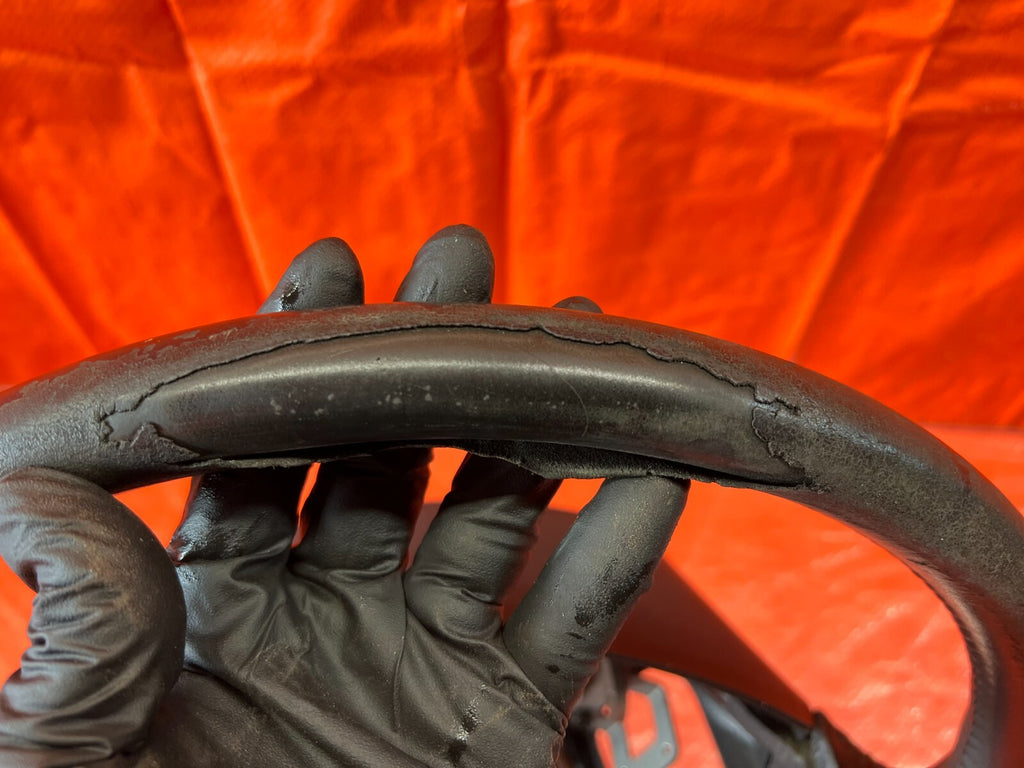 98 01 HONDA PRELUDE   STEERING WHEEL   BLACK LEATHER WRAP    WEAR  OEM #12010