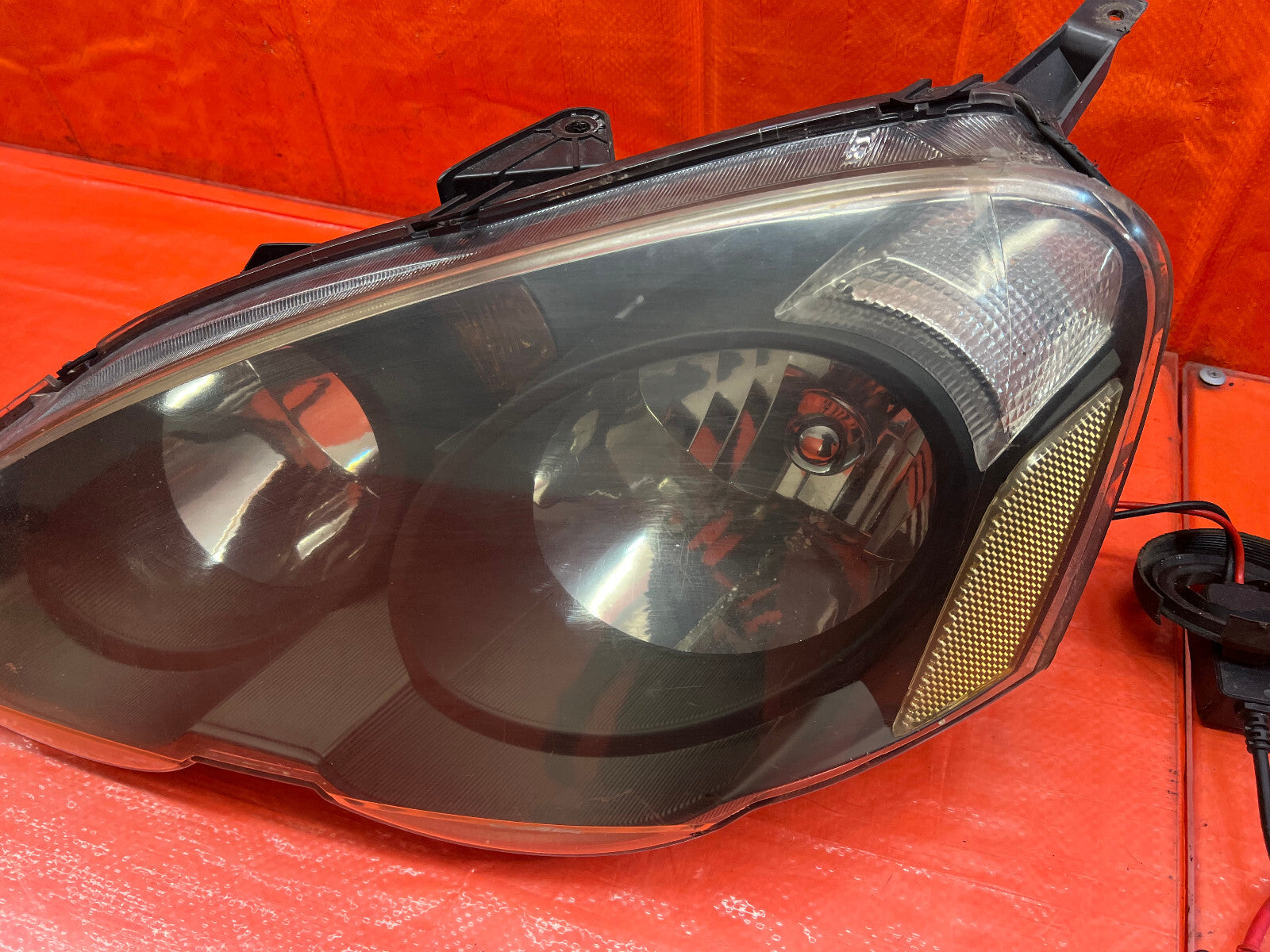 02 04 ACURA RSX   AFTERMARKET BRAND BLACK HOUSING HEADLIGHTS   LEFT & RIGHT #1716