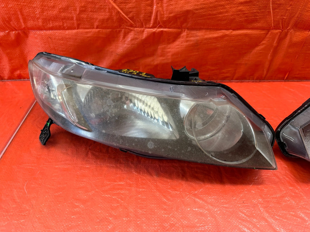 06 08 HONDA CIVIC SEDAN   LEFT & RIGHT AFTERMARKET BLACK HOUSING HEADLIGHTS #2206