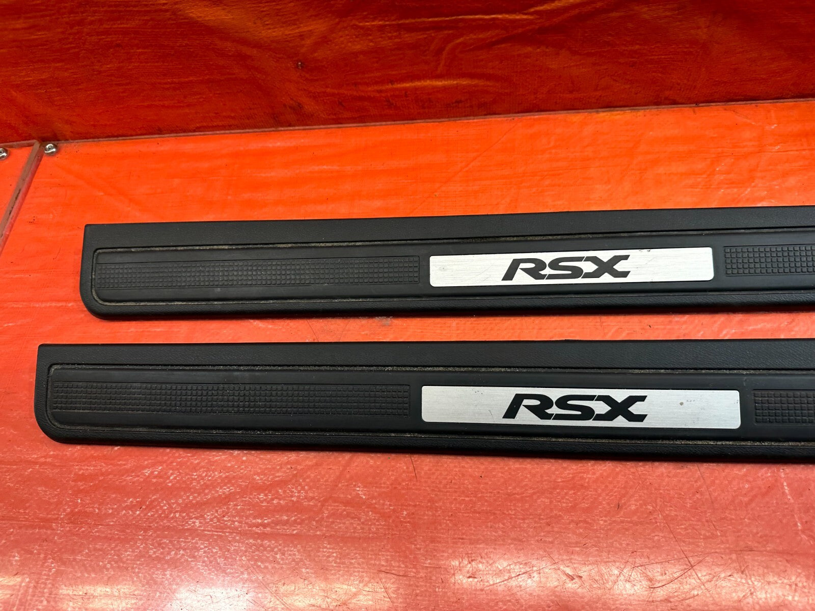 02 06 ACURA RSX BLACK FLOOR PILLAR SCUFF PLATE SET PILLARS LEFT RIGHT OEM #2405