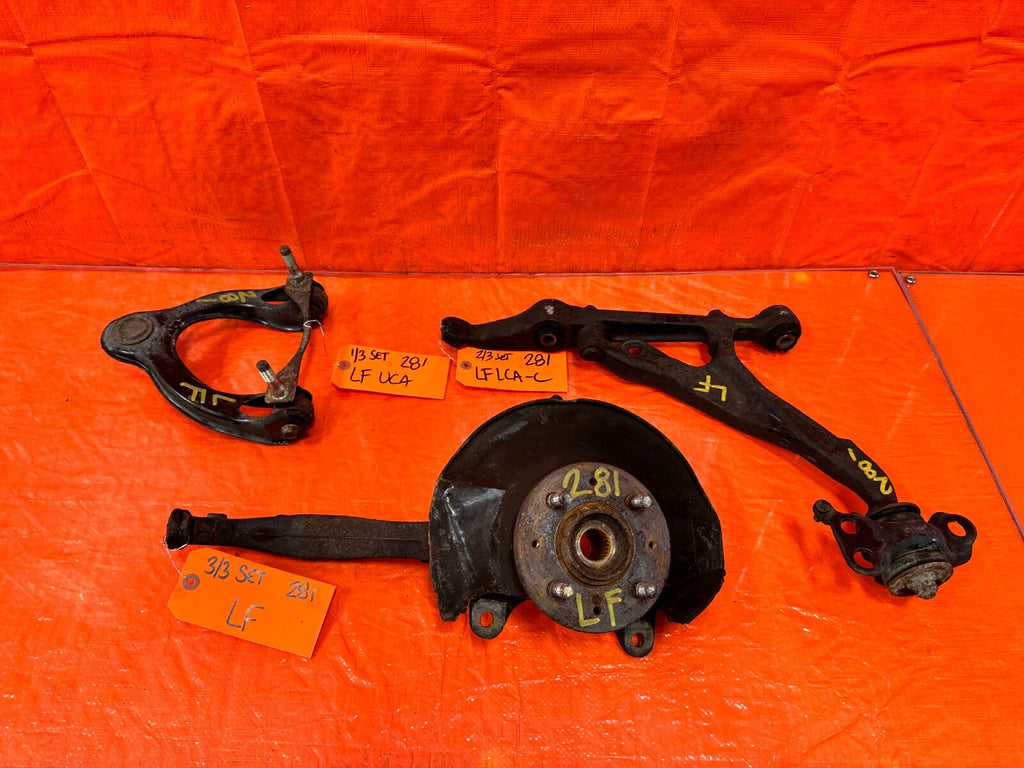 94 01 ACURA INTEGRA DRIVER LEFT FRONT SPINDLE KNUCKLE HUB & LOWER CONTROL ARM 810