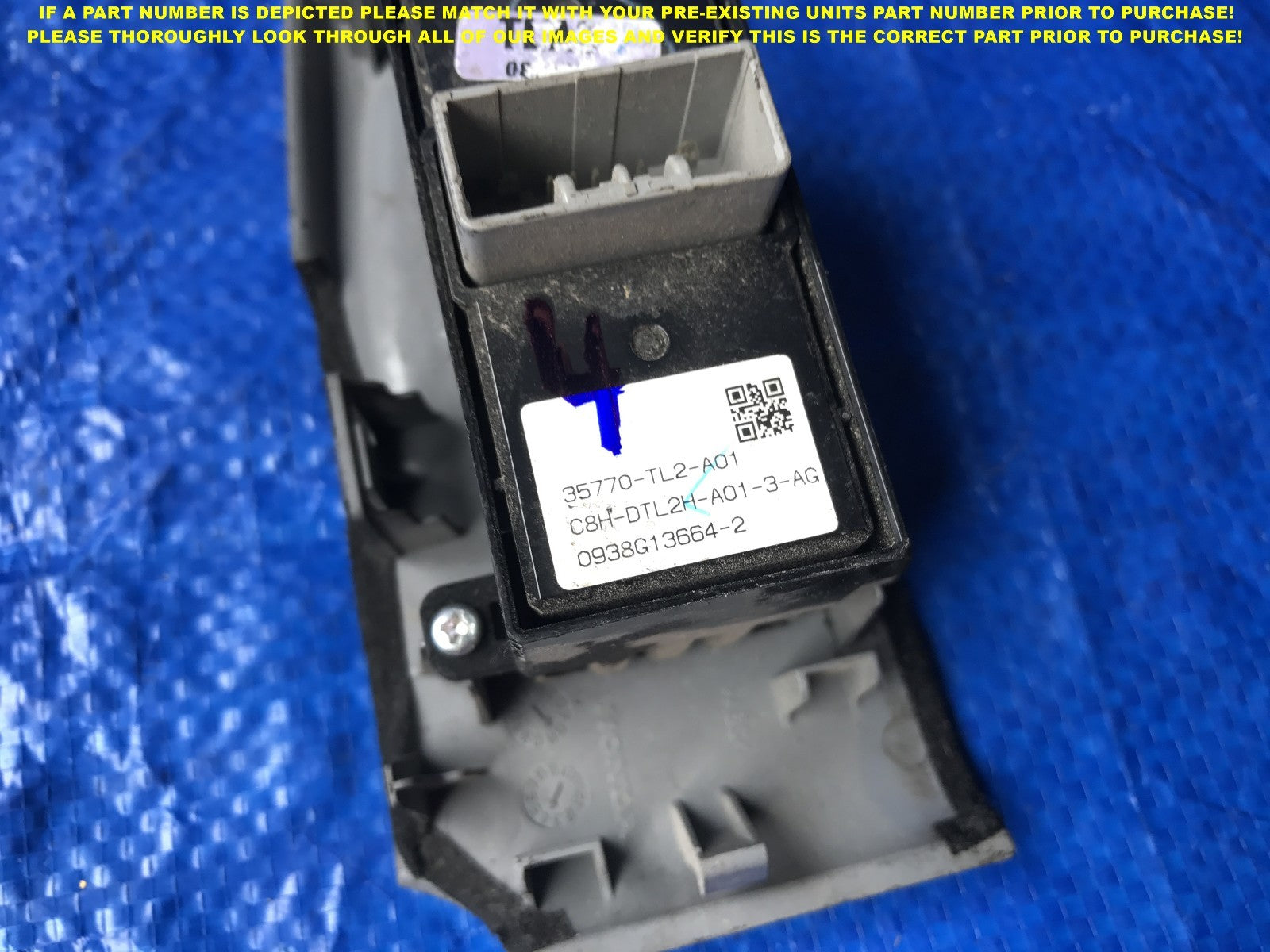 OEM 2009 2010 2011 2012 2013 2014 ACURA TSX DRIVER LEFT REAR WINDOW SWITCH2