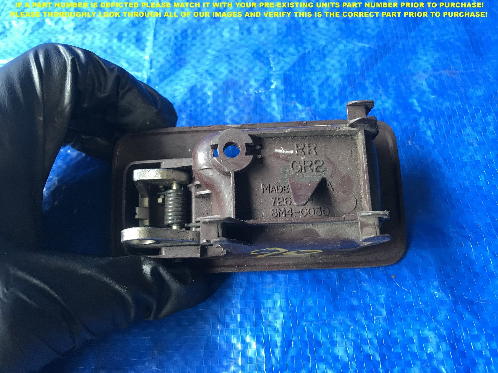 OEM 1990 1991 1992 HONDA ACCORD SEDAN PASSENGER REAR RIGHT INTERIOR DOOR HANDLE 1