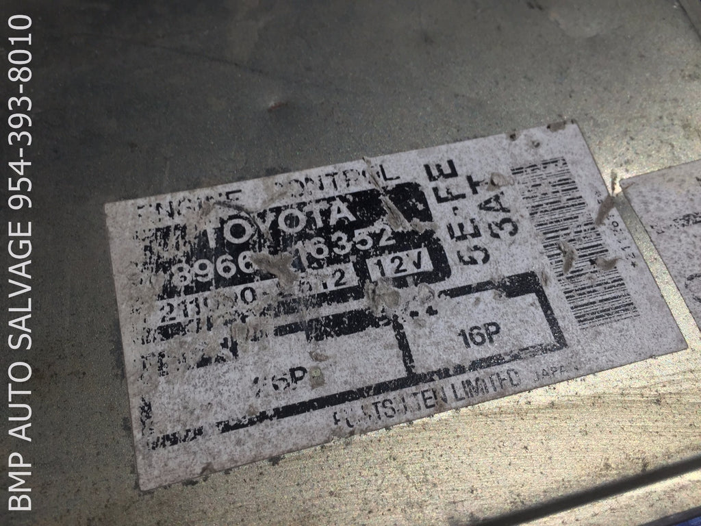 OEM 1996 TOYOTA TERCEL ECU # 89661 16352 ENGINE COMPUTER BRAIN ECM #1112 #TGT21
