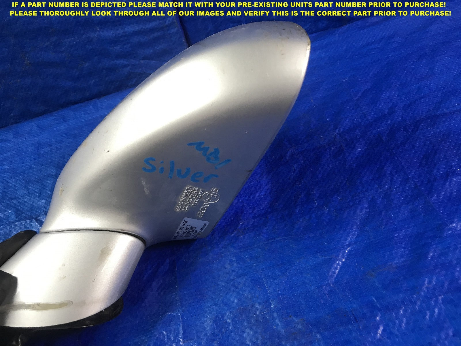 OEM 2000 2001 2002 2003 2004 2005 HONDA S2000 DRIVER LEFT MIRROR SILVER FLAW2
