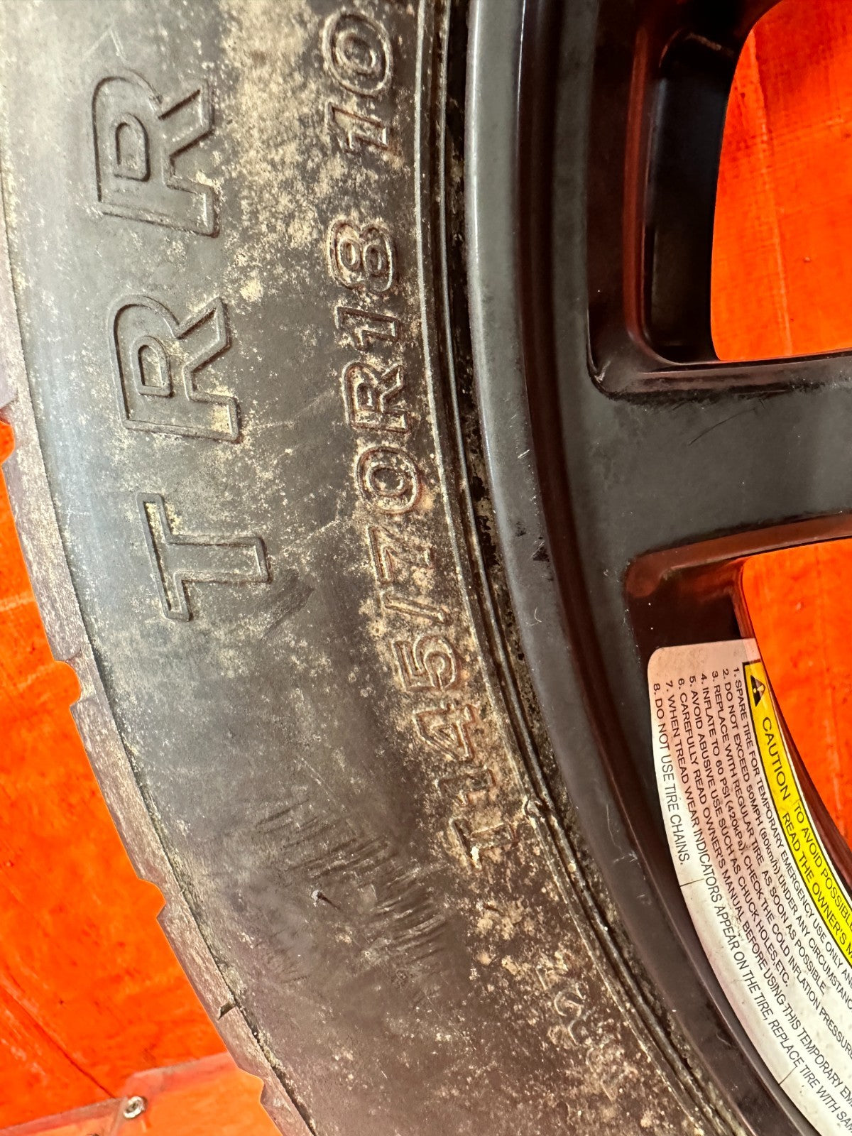 08 15 INFINITI G37 Q60   SPORT MODEL W/ SPORT CALIPERS SPARE TIRE WHEEL RIM 3281