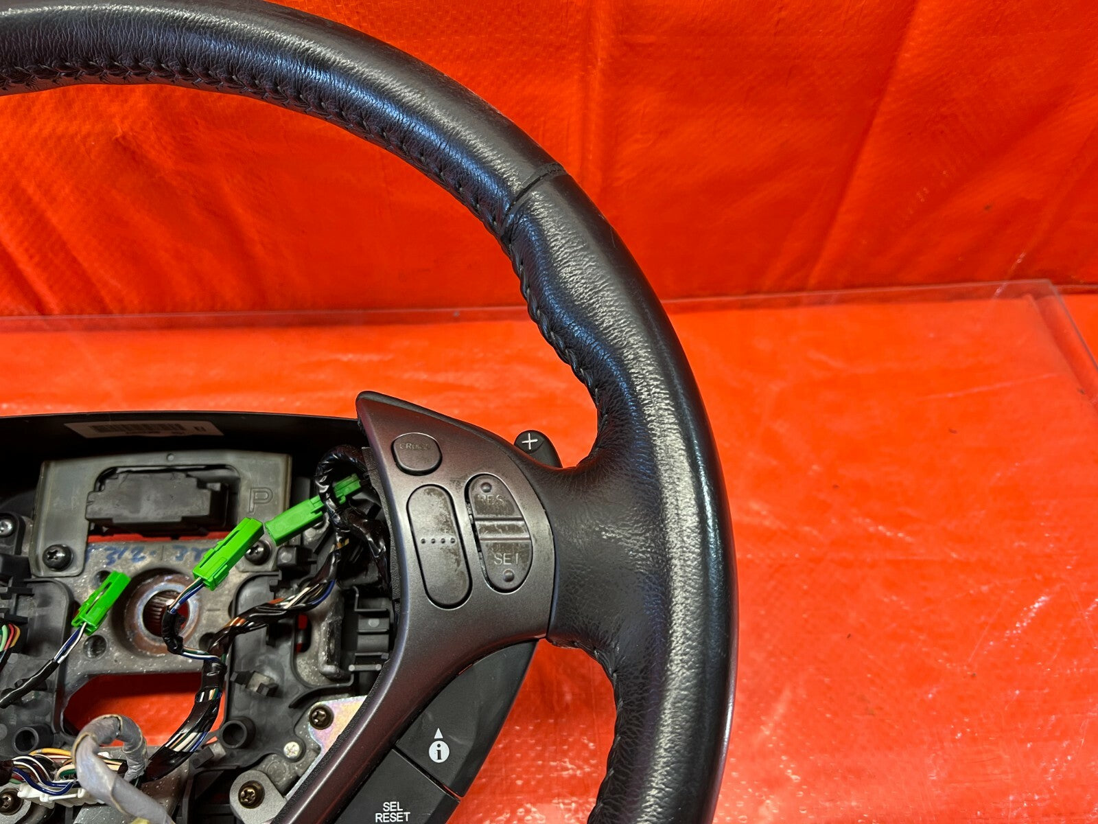 07 08 ACURA TL TYPE S   STEERING WHEEL   BLACK LEATHER W/ PADDLE SHIFTERS   OEM6
