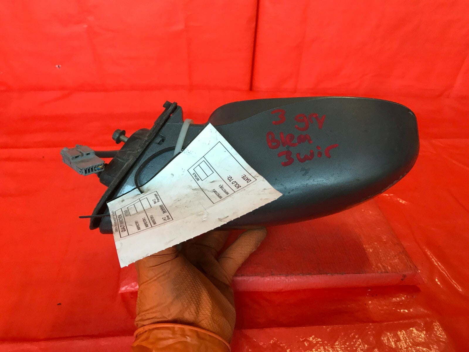 OEM 2002 2003 NISSAN SENTRA PASSENGER RIGHT SIDE VIEW MIRROR   GRAY   3 WIRE8