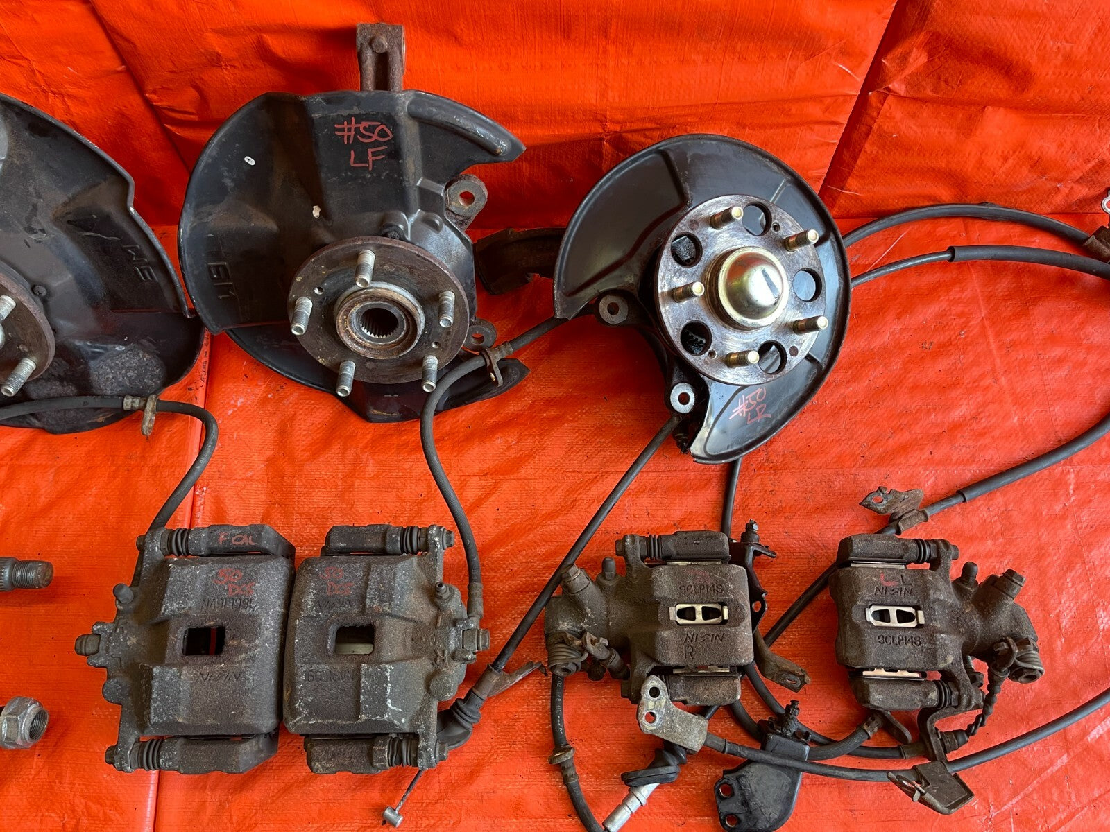 01 05 HONDA CIVIC   FULL 36MM 5 LUG CONVERSION SPINDLES CALIPERS E BRAKE BOOSTER4
