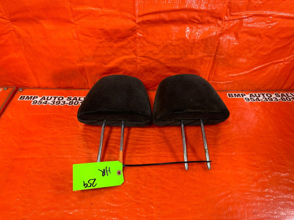 97 01 HONDA PRELUDE   BLACK CLOTH FRONT SEAT HEAD RESTS REST   OEM FACTORY #2597