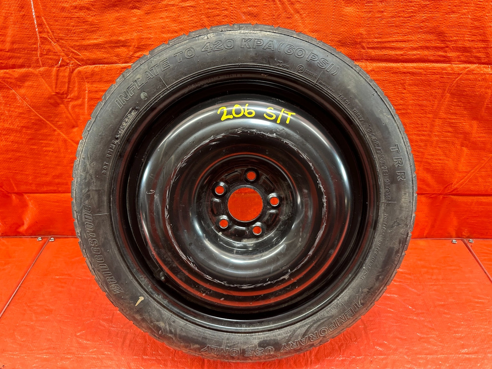 08 15 LANCER EVOLUTION X EVO 10   EMERGENCY SPARE BACK UP TIRE WHEEL RIM OEM 2069