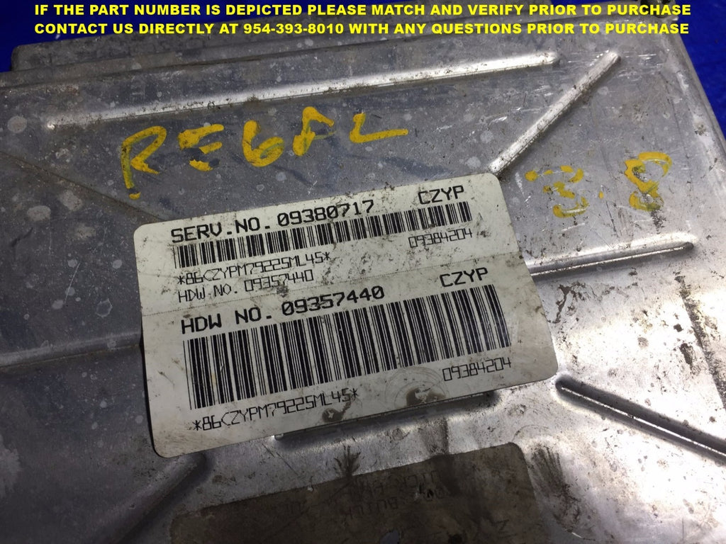 OEM ENGINE CONTROL UNIT MODULE ECU ECM MODULE PART # 09380717 CZYP1