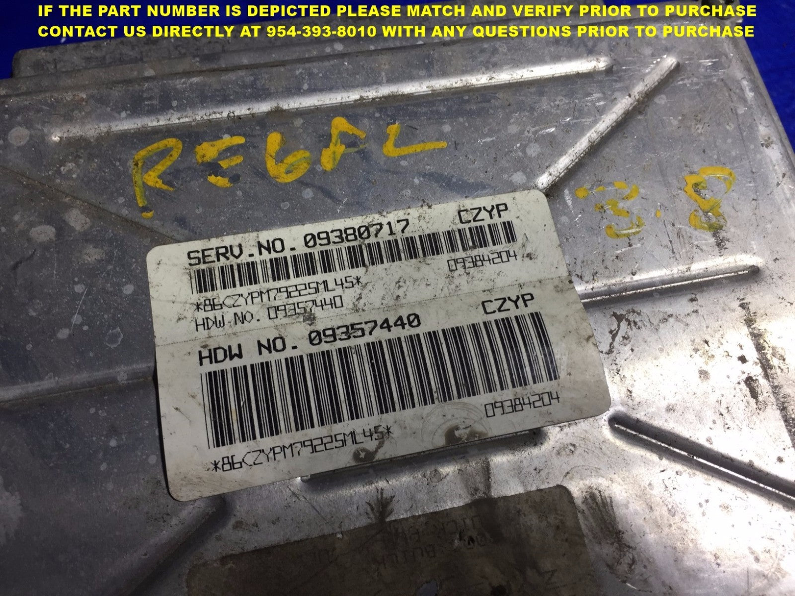 OEM ENGINE CONTROL UNIT MODULE ECU ECM MODULE PART # 09380717 CZYP1