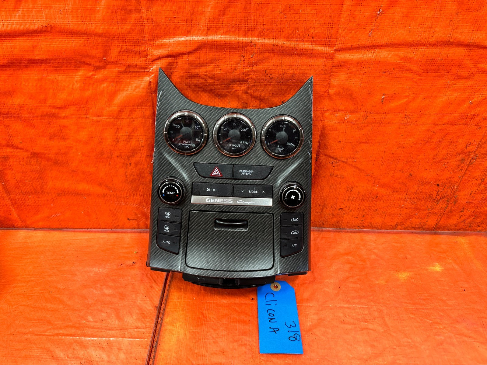 13 16 HYUNDAI GENESIS COUPE AC HEATER CLIMATE CONTROL W/ OIL FUEL TORQUE GAUGE *0