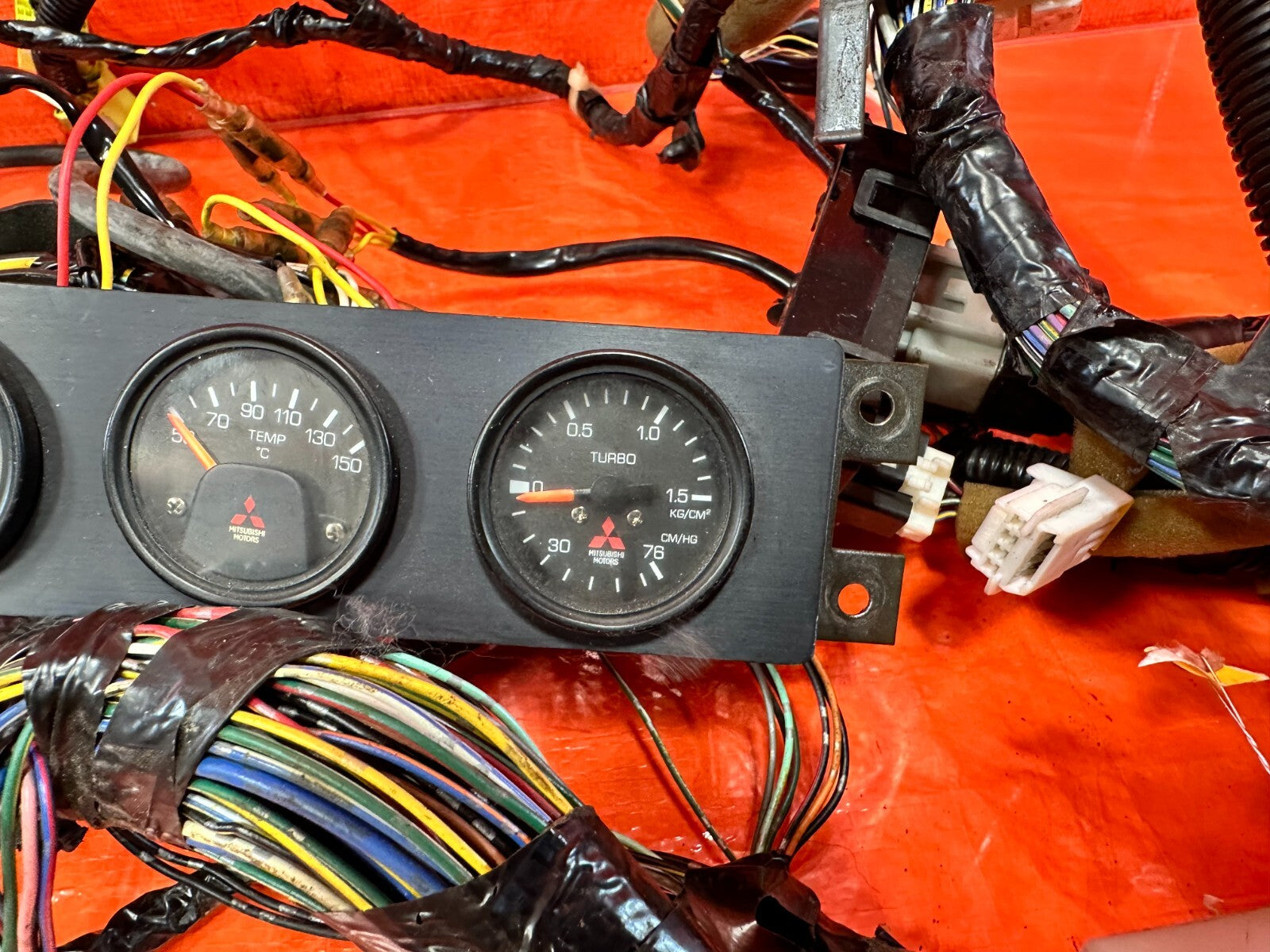 2006 06 LANCER EVOLUTION IX EVO 9 MR VOLT TEMP TURBO MR GAUGES W/ ALL WIRING OEM6