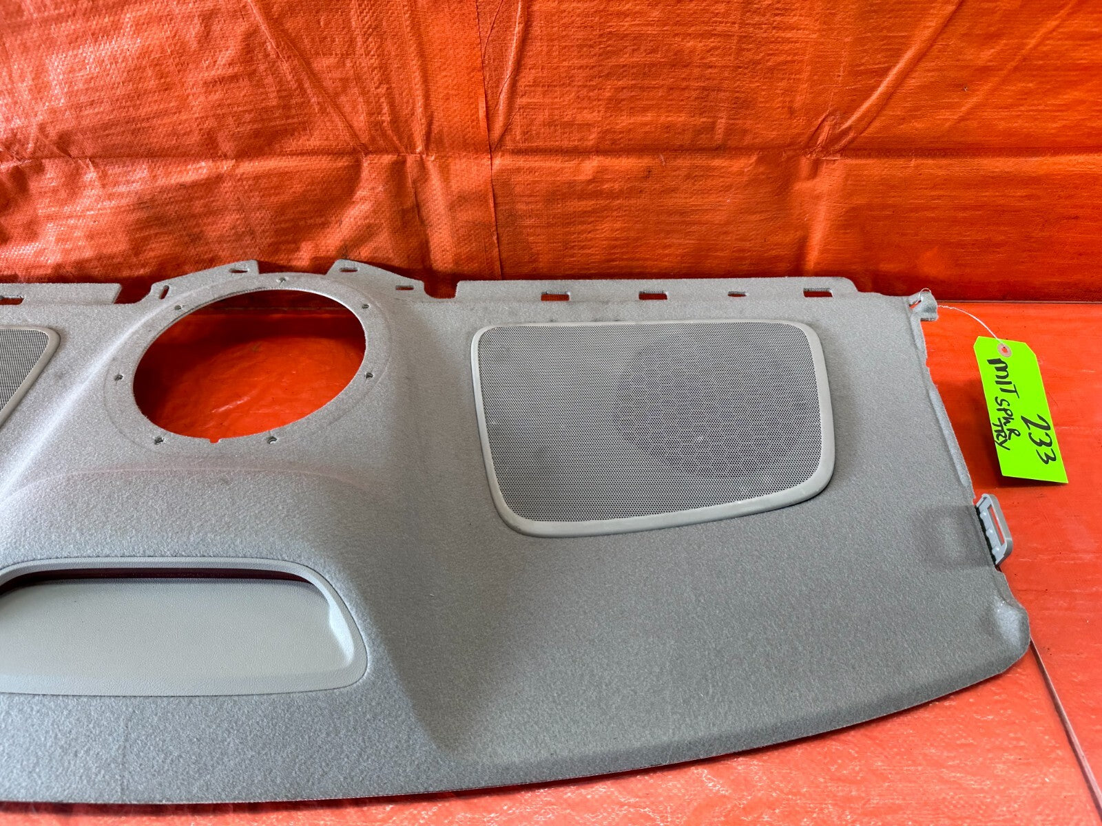 09 14 ACURA TSX   REAR UPPER TRUNK TRIM / SPEAKER COVER   GRAY COLOR   OEM #2333