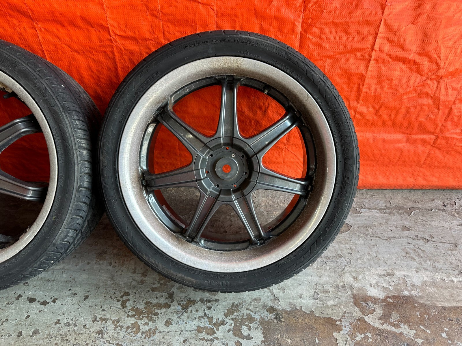 97 01 HONDA PRELUDE   UNKNOWN BRAND   7 SPOKE   18 INCH WHEELS W/ TIRES   #2101