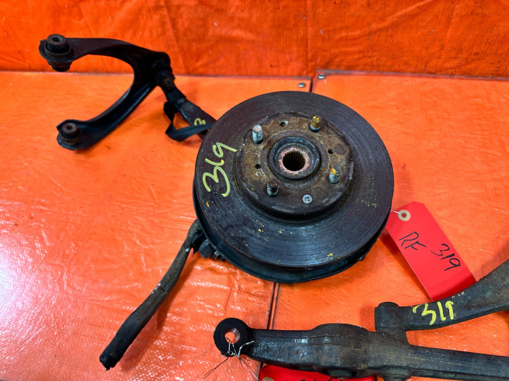 96 00 HONDA CIVIC   RIGHT FRONT SPINDLE KNUCK HUB & CONTROL ARMS   OEM #3196