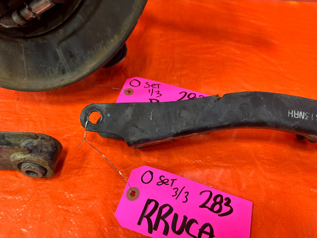 08 14 SUBARU IMPREZA WRX STI RIGHT REAR SPINDLE KNUCKLE WITH 4 CONTROL ARMS OEM7