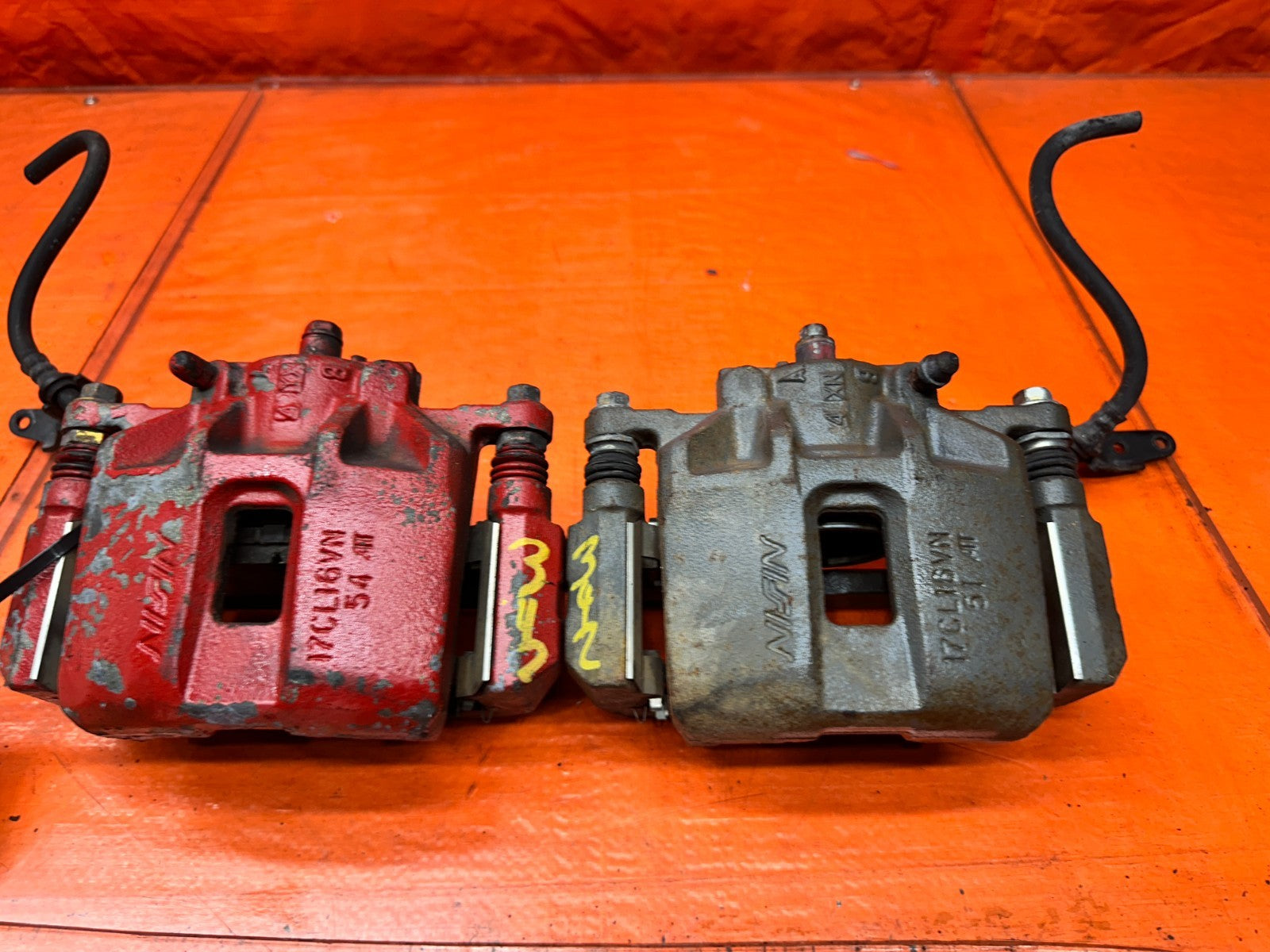 04-08 ACURA TSX 4D 2.4L K24A2 FRONT BRAKE CALIPERS BRACKETS DRIVER PASSENGER #348