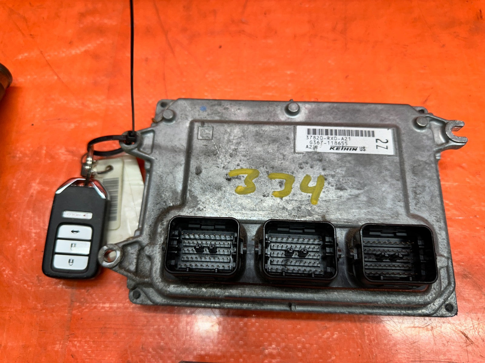 13 15 HONDA CIVIC SI 2.4L ECU FUSE BOX IGNITION SWITCH IMMOBILIZER KEY SET 3344