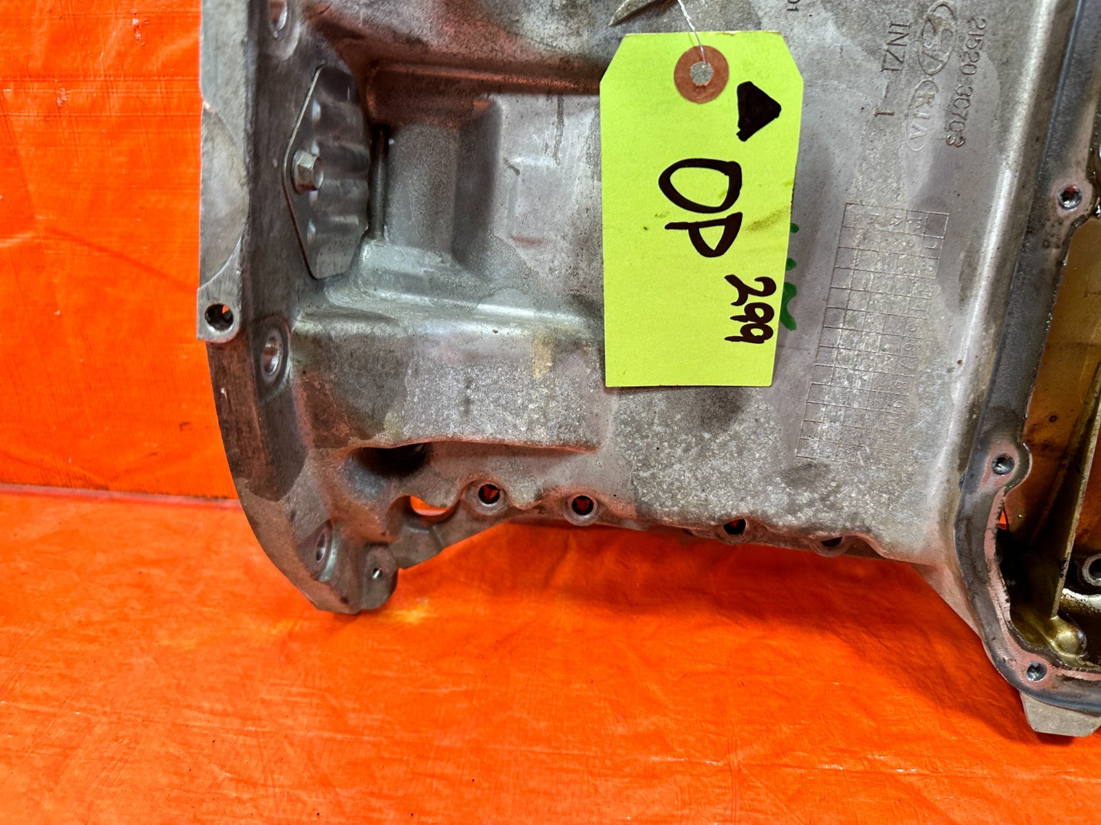 13 16 HYUNDAI GENESIS COUPE 3.8L G6DJ ALUMINUM UPPER OIL PAN ASSEMBLY OEM #2994