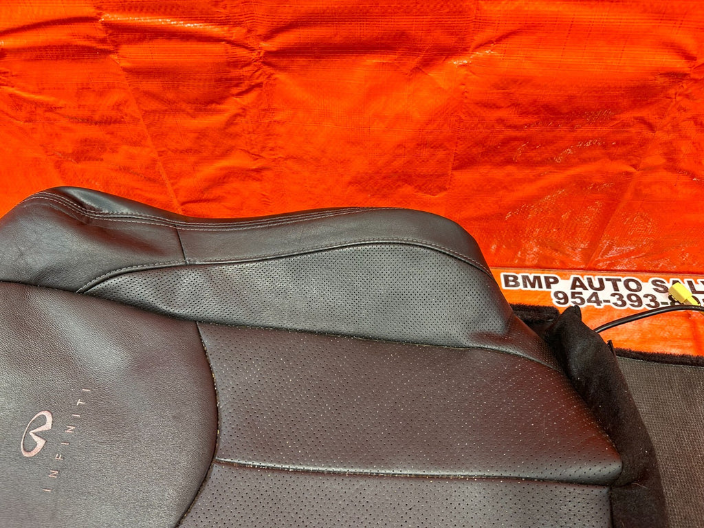 08 09 INFINITI G37 COUPE SPORT PASSENGER RIGHT FRONT UPPER SEAT LEATHER SKIN OEM8