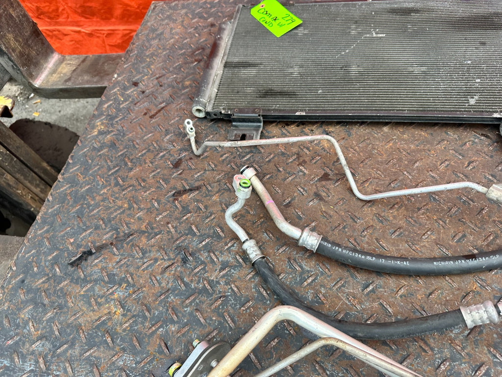 09 14 ACURA TSX 2.4L   AC LINE SET LINES PIPES HOSES W/ CONDENSER & FAN OEM #2795