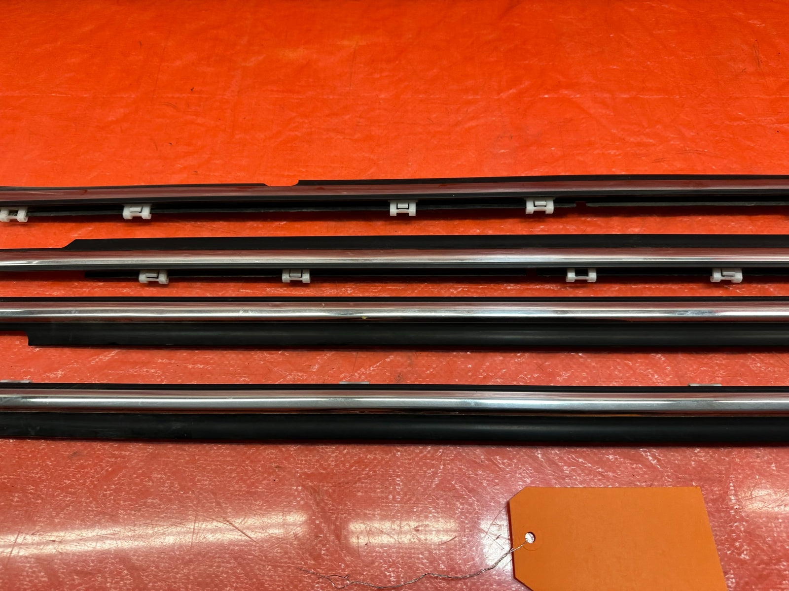 08 15 LANCER EVOLUTION X EVO 10 LEFT RIGHT FRONT REAR CHROME DOOR GLASS TRIM 21411
