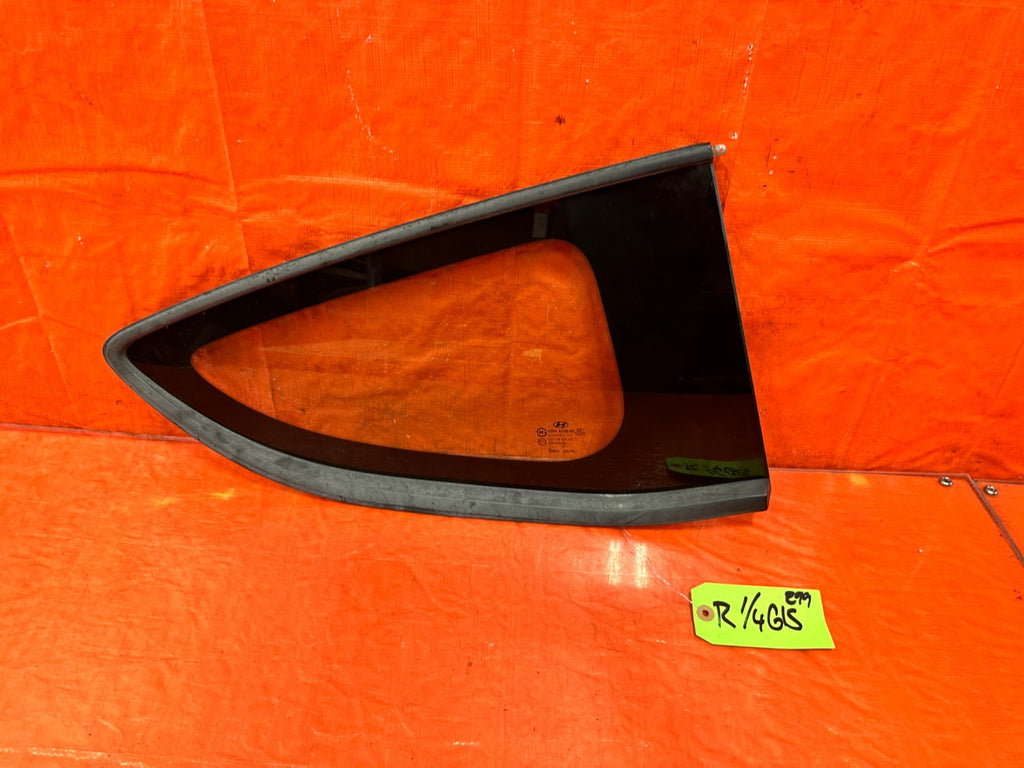 10 16 HYUNDAI GENESIS COUPE PASSENGER RIGHT REAR 1/4 QUARTER GLASS WINDOW #2990