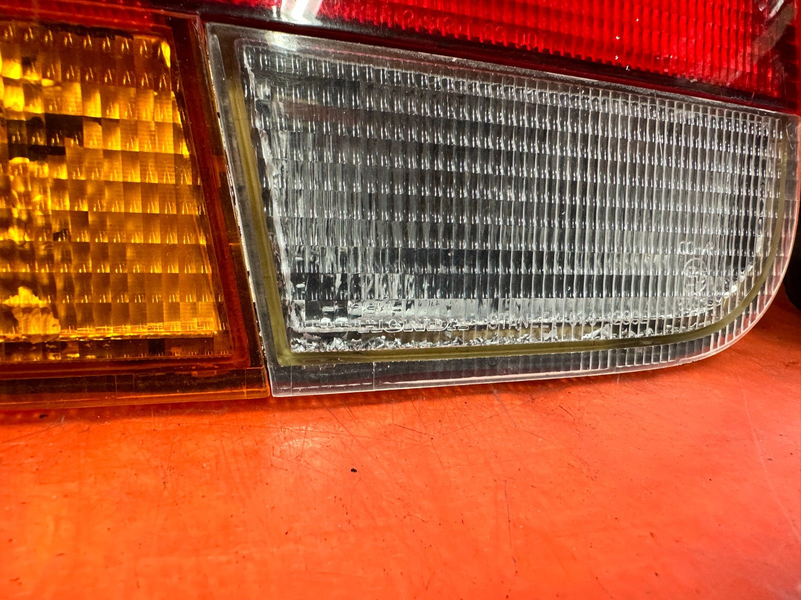 96 98 HONDA CIVIC COUPE 2 DOOR   RED WHITE ORANGE   STANLEY   OEM TAIL LIGHTS9