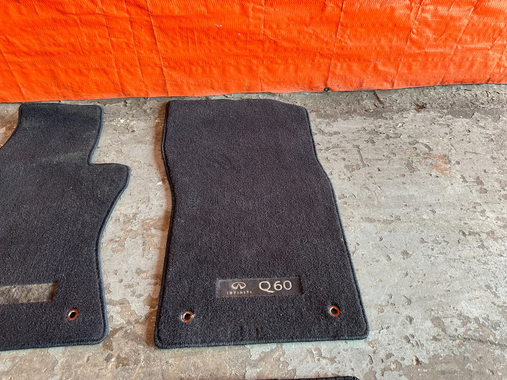 17 20 INFINITI Q60   FLOOR MAT SET   BLACK COLOR   LEFT RIGHT FRONT REAR OEM 2008
