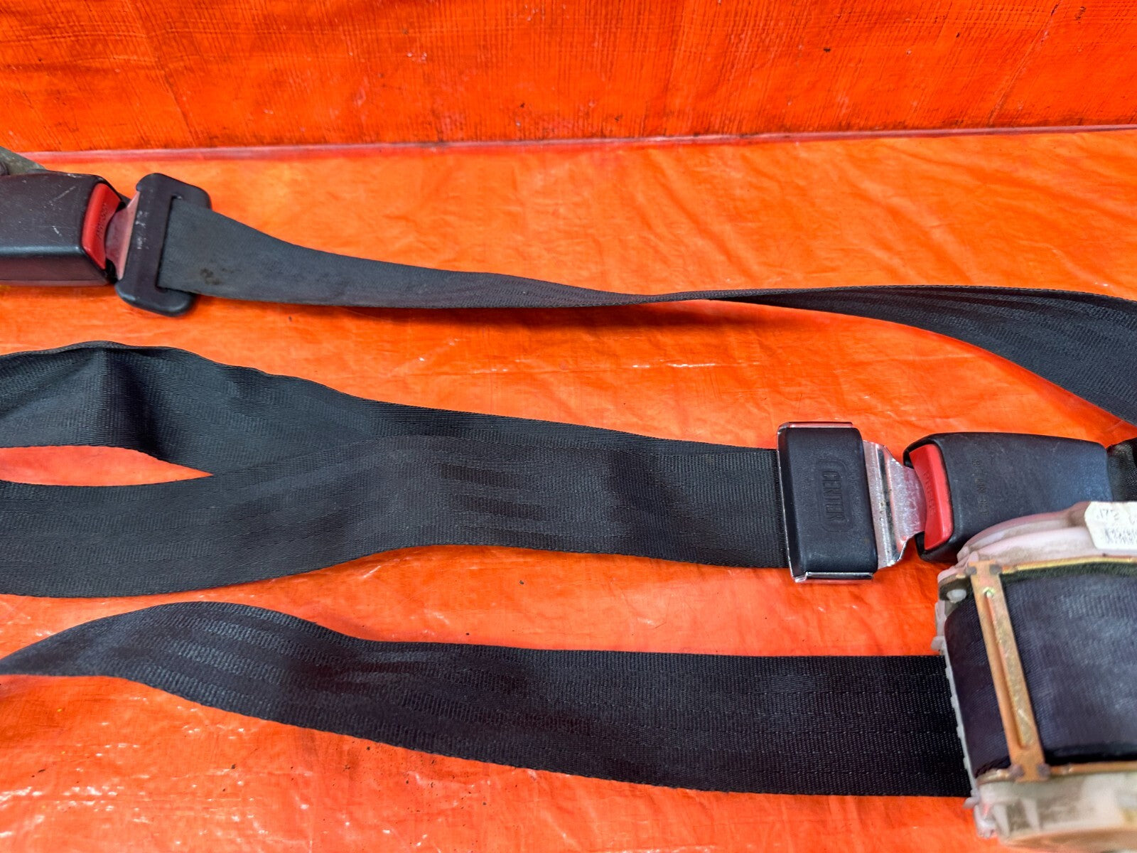 96 00 HONDA CIVIC COUPE REAR SEAT BELT SET LEFT & RIGHT SEAT BELTS BLACK OEM 2853