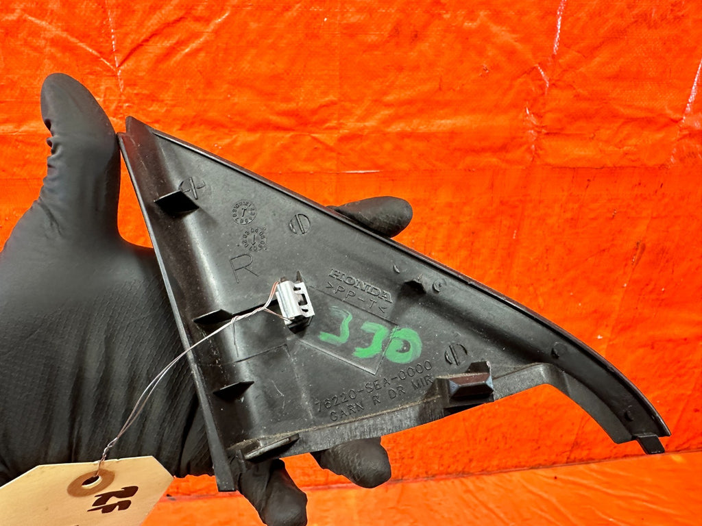 04 08 ACURA TSX RIGHT PASS FRONT INSIDE DOOR MIRROR COVER TRIM OEM #3306