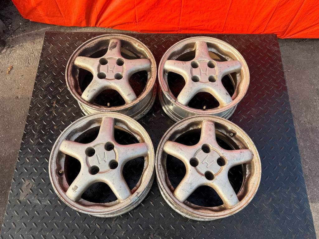 93 97 HONDA DEL SOL S SI   5 SPOKE   VTEC MODEL 14 INCH WHEELS AND TIRES   #2950