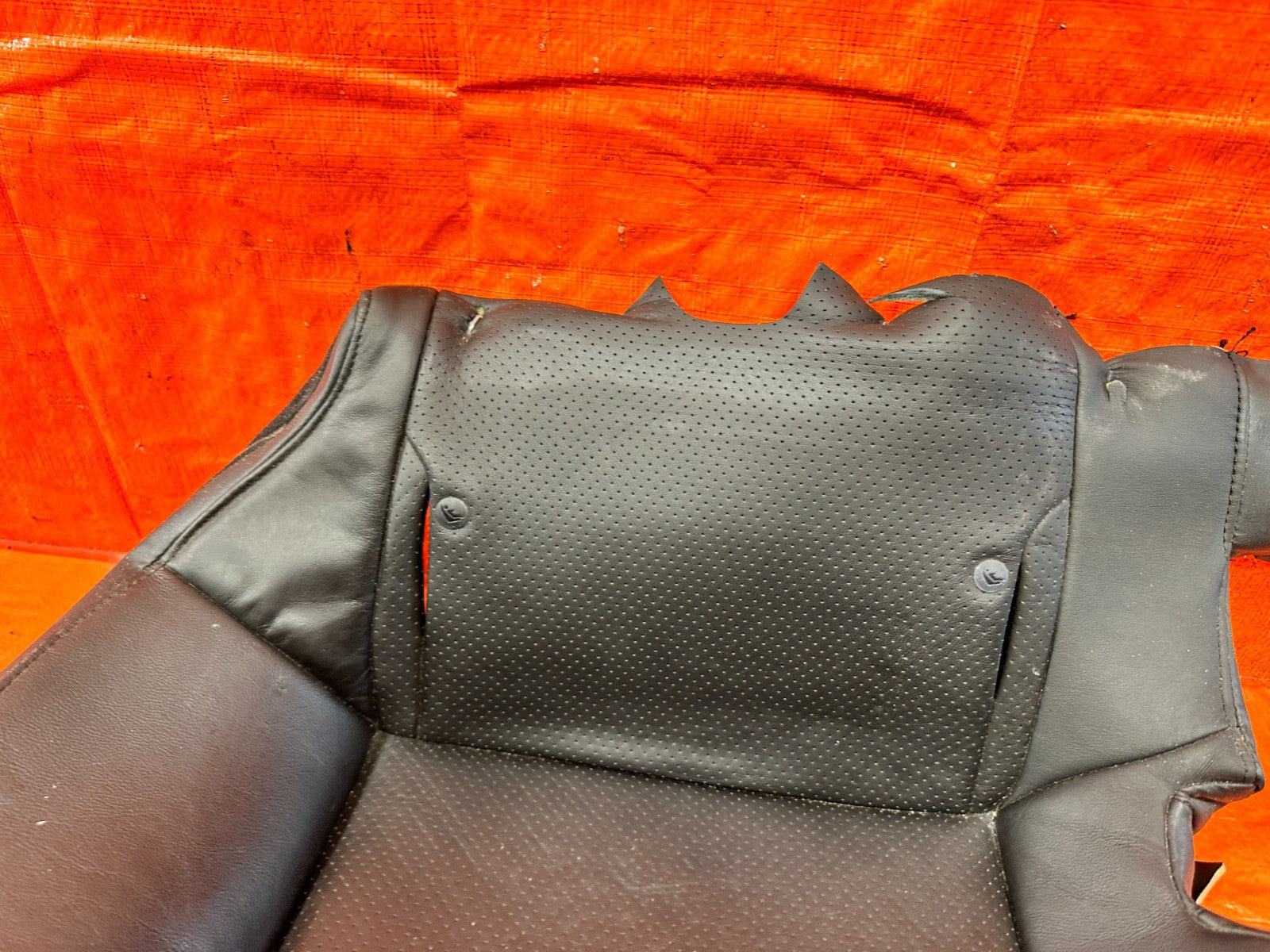 08 09 INFINITI G37 COUPE SPORT REAR UPPER SEAT BLACK LEATHER COVER SKIN OEM 3208