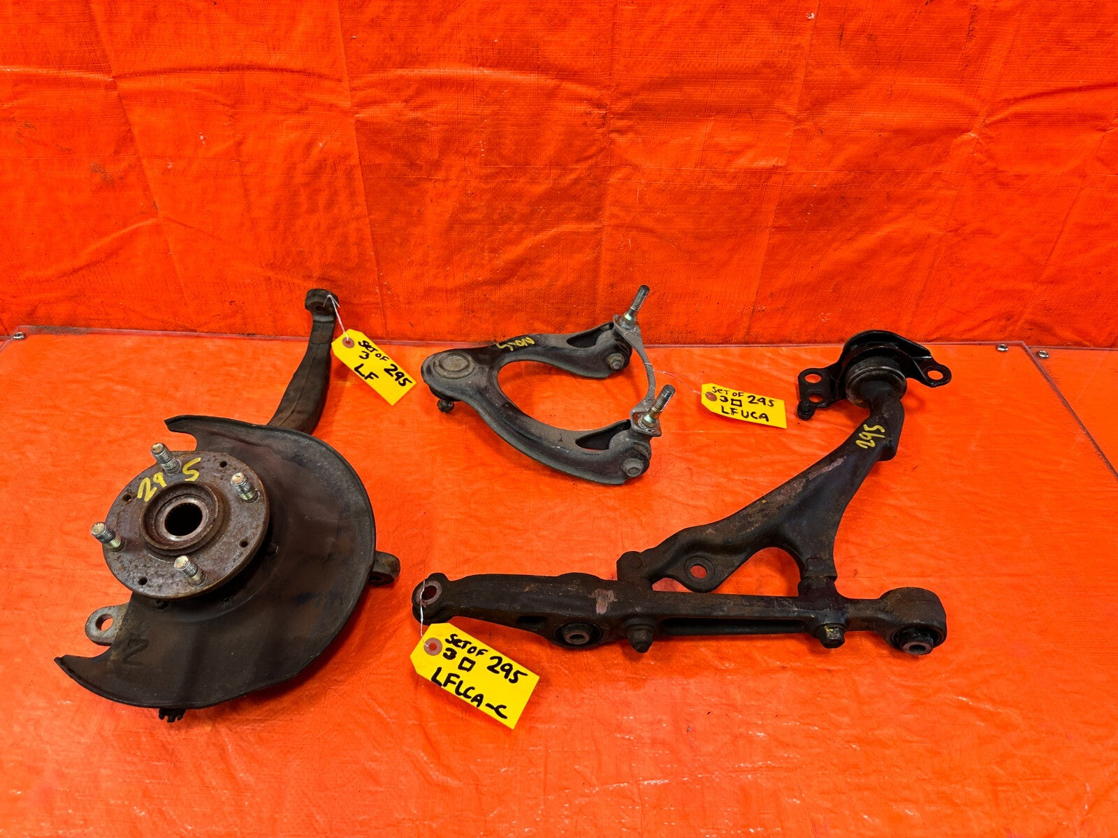 93 97 HONDA DEL SOL S & SI DRIVER LEFT FRONT SPINDLE KNUCKLE HUB & ARMS OEM #2950